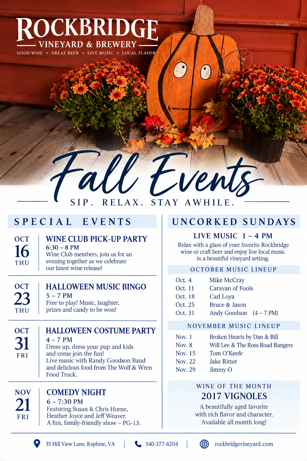 Events music, food trucks comedy show bingo